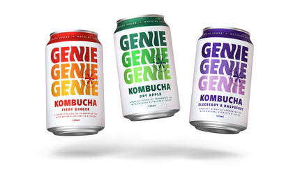 Picture of 3 different flavours of kombucha